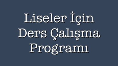 Photo of Ders Çalışma Programı Çizelgesi Lise